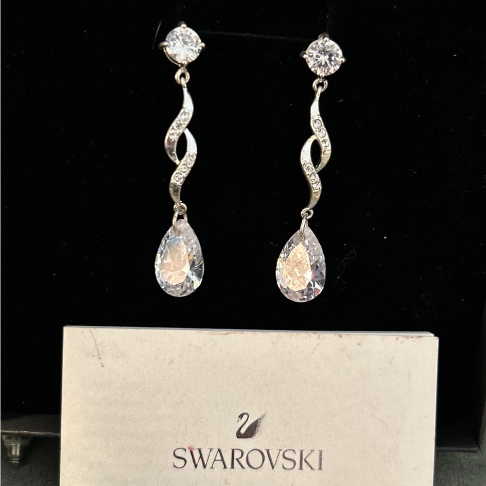Swarovski Silver and White Crystal Earrings